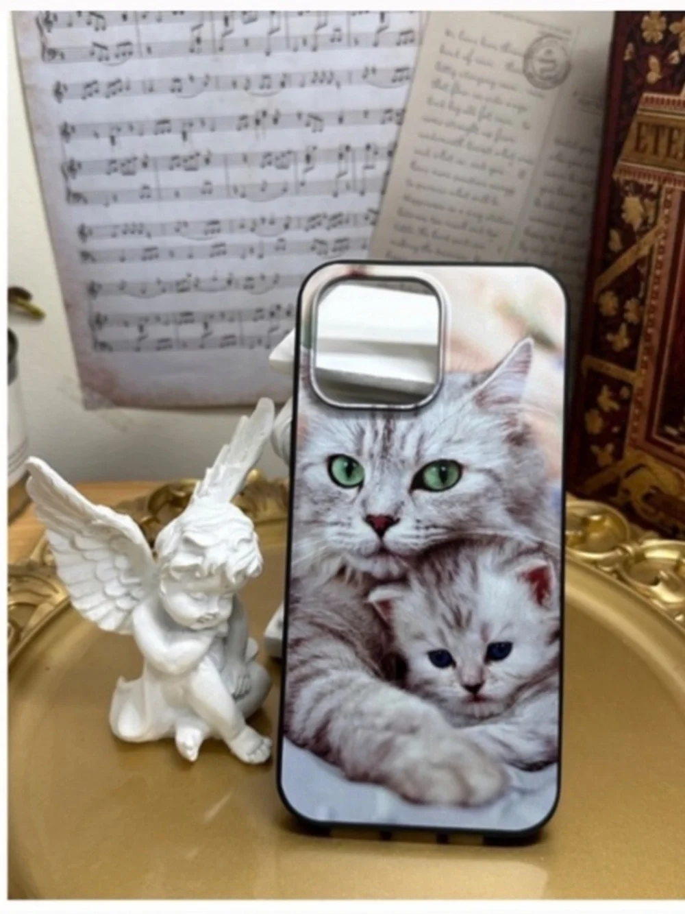 3 items.iphone 14plus/14pro/14promax cat and dog Case